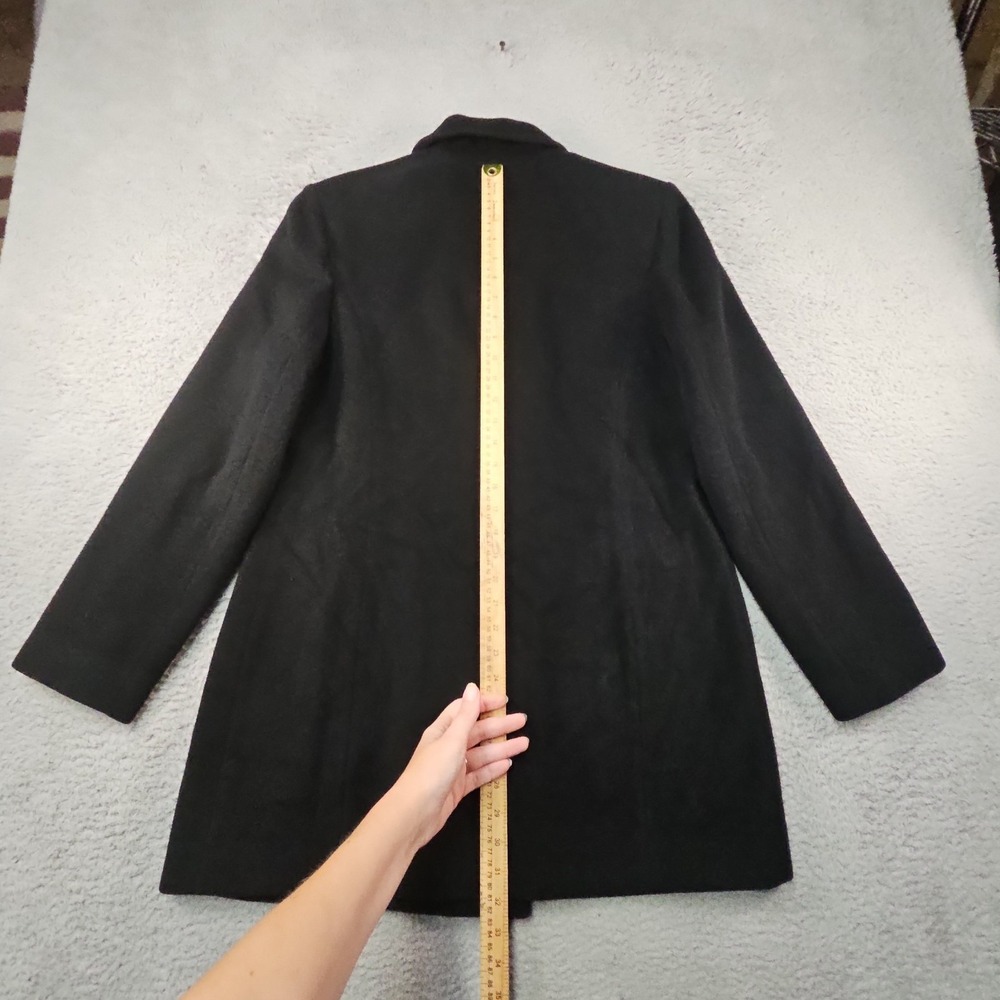 Albert Nipon Peacoat Womens 8 Black Double Breasted Wool Cashmere Blend USA - Picture 13 of 16